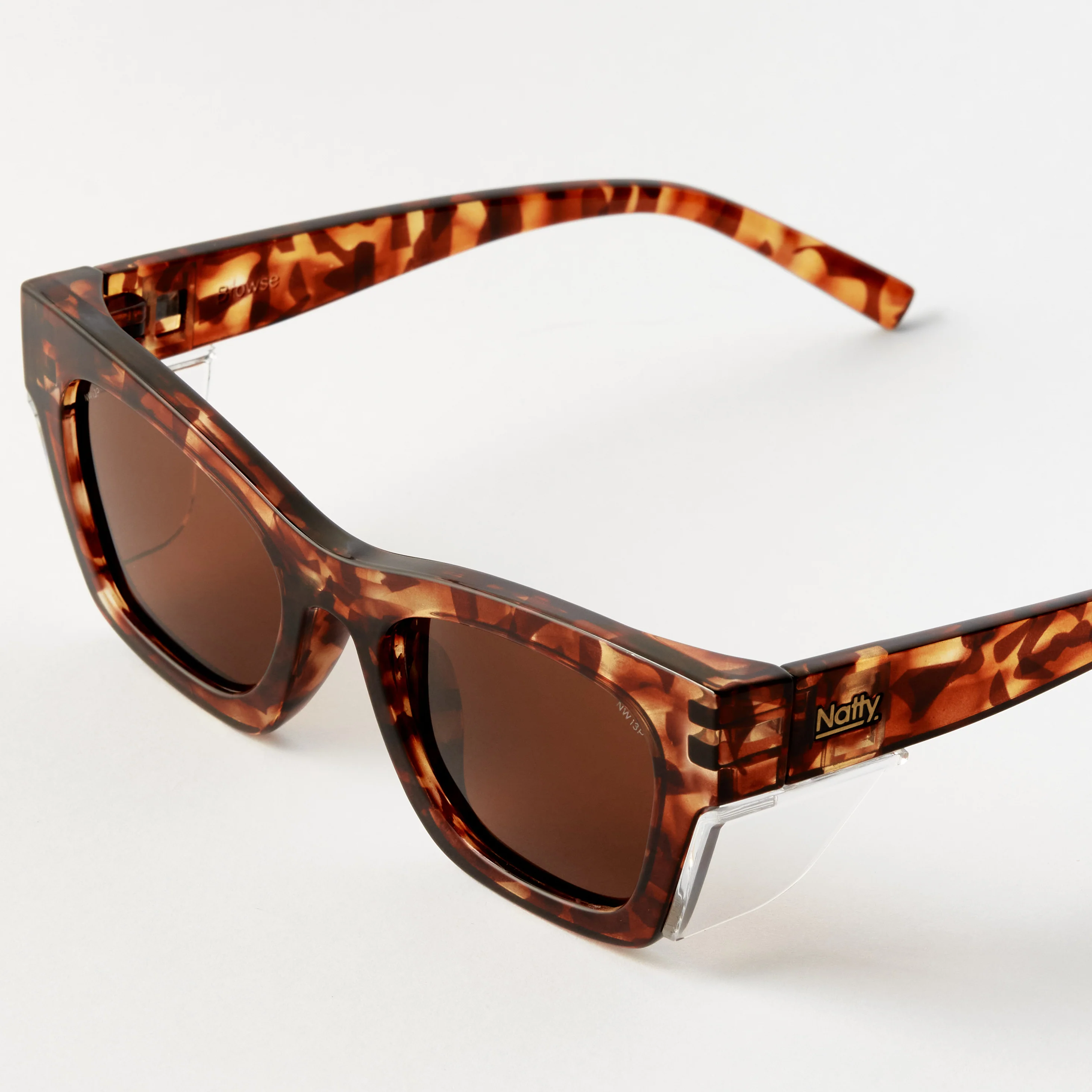 Browse Hazel Tortoise Frame / Brown Lens Polarised Safety Glasses - Image 5