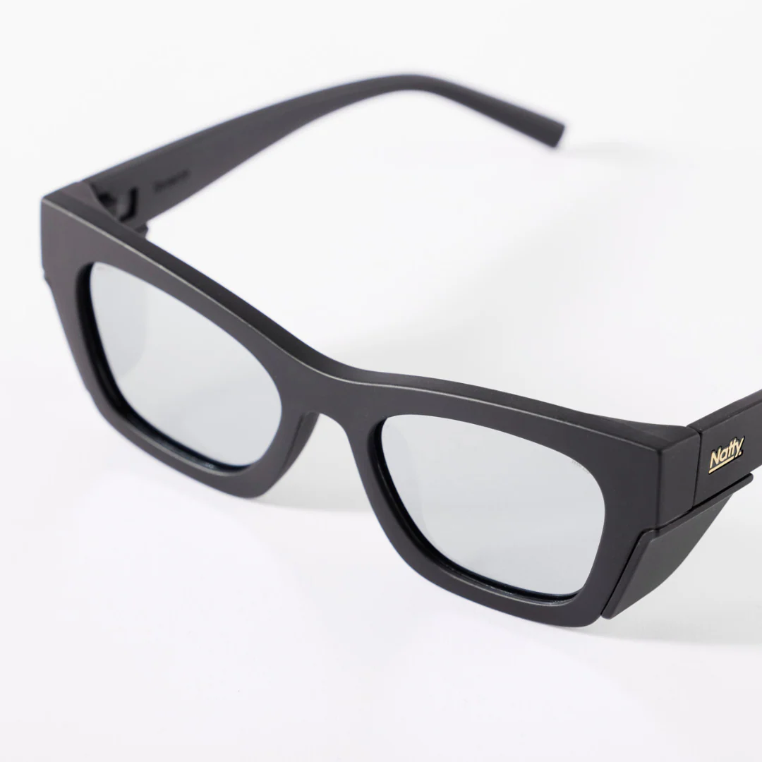 Browse Matte Black / Silver Polarised Mirror Safety Glasses - Image 4