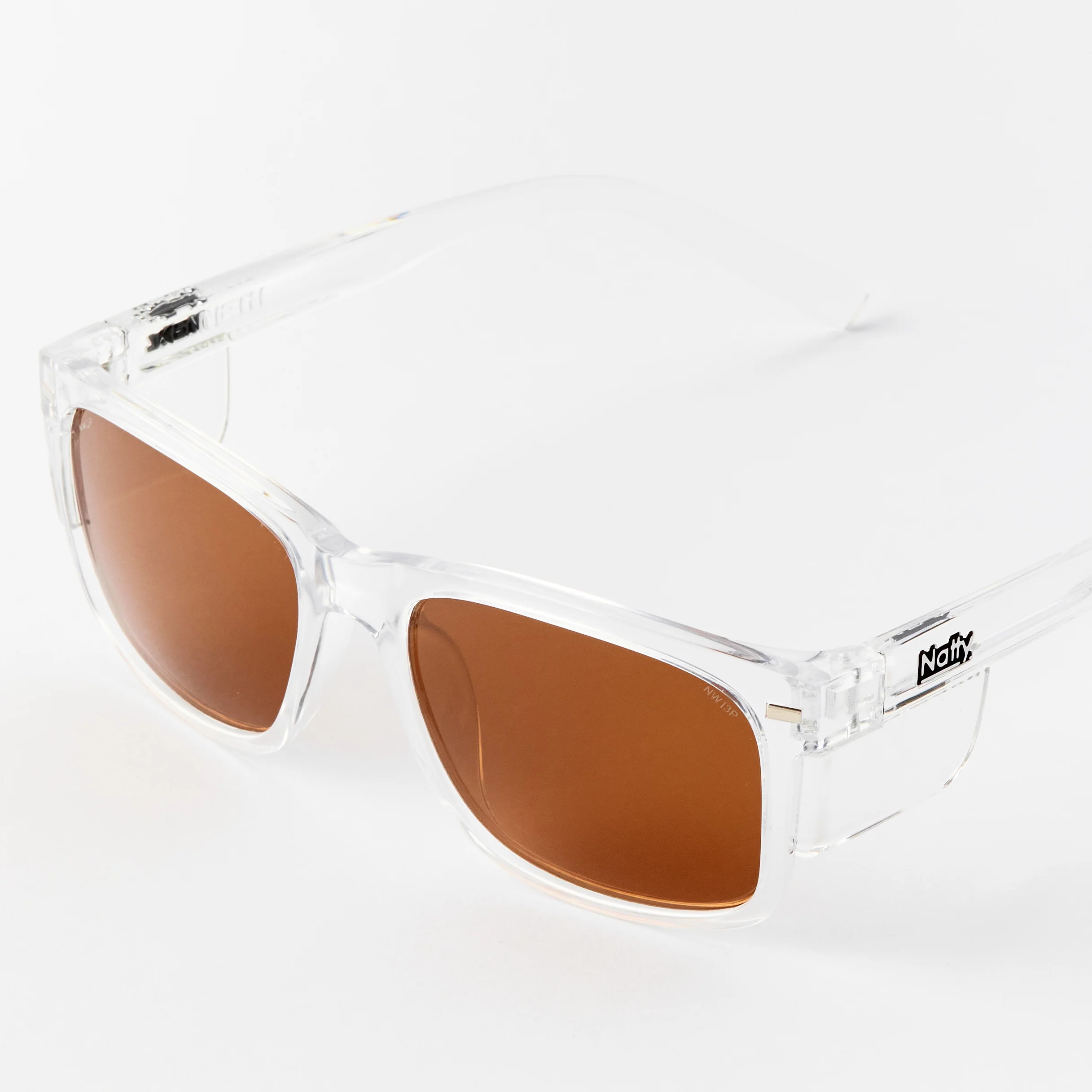 Kenneth Clear Frame / Brown Lens Polarised Safety Glasses - Image 3