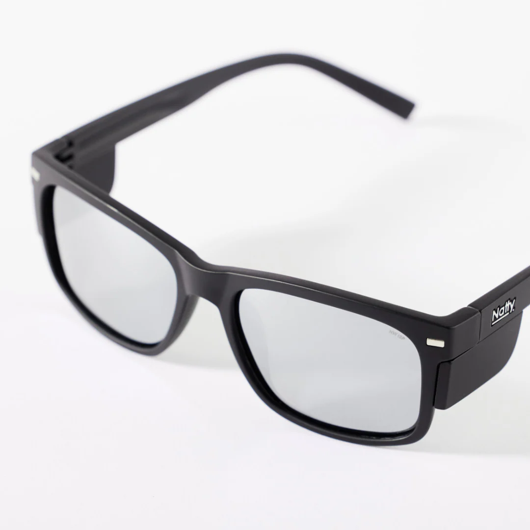 Kenneth Matte Black Frame / Silver Polarised Mirror Lens Safety Glasses - Image 3