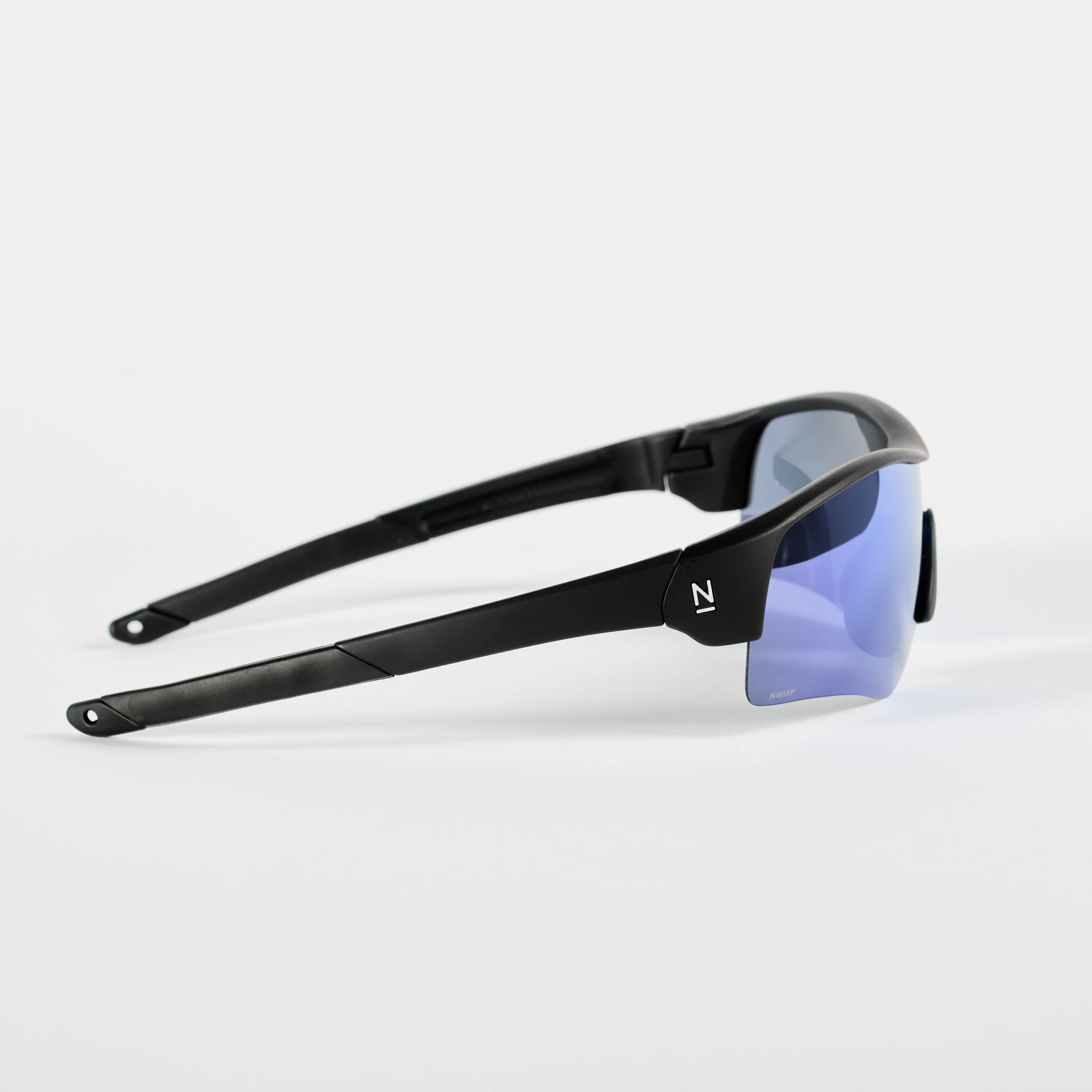 Rev Matte Black / Blue Polarised Mirror Lens Safety Glasses - Image 6