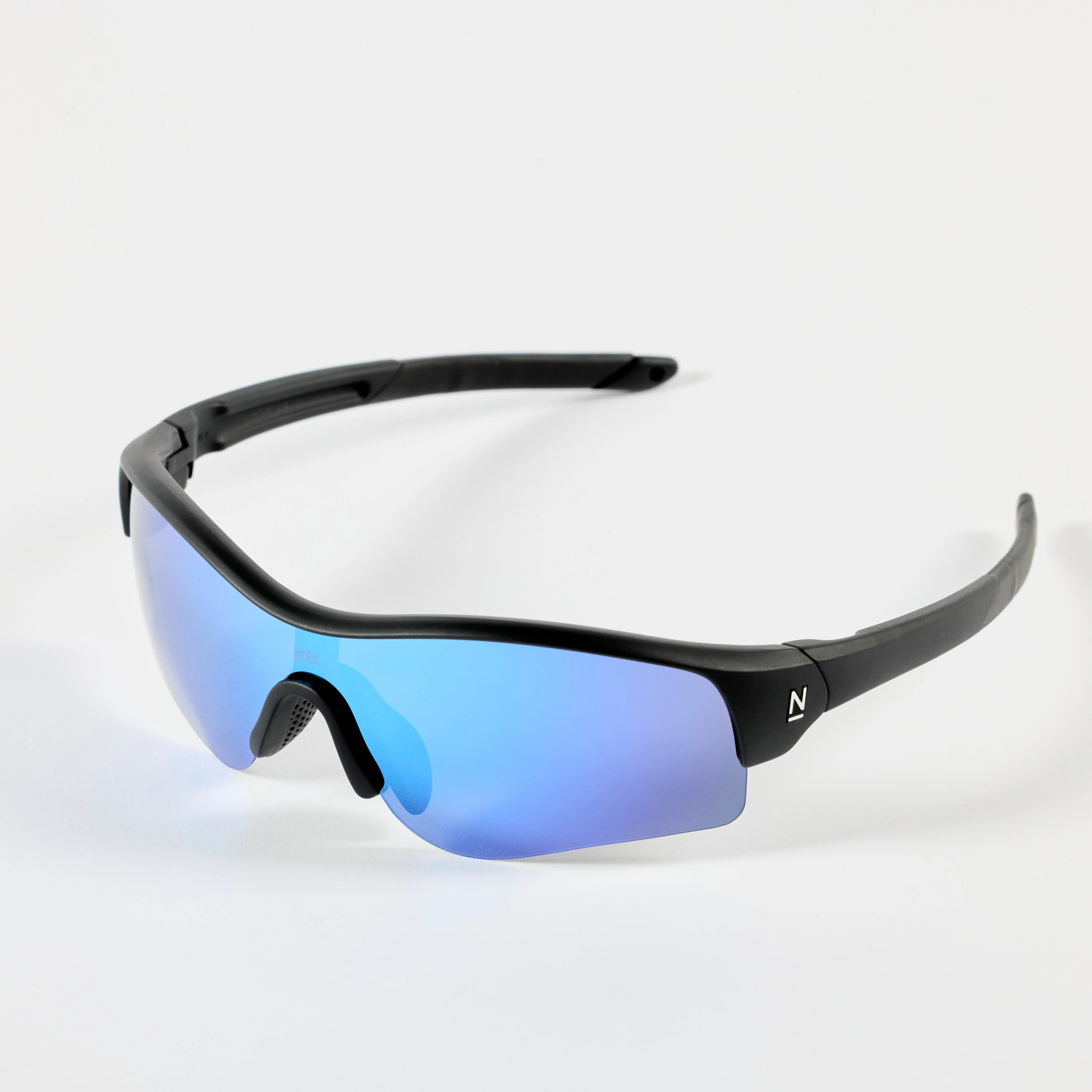Rev Matte Black / Blue Polarised Mirror Lens Safety Glasses - Image 7