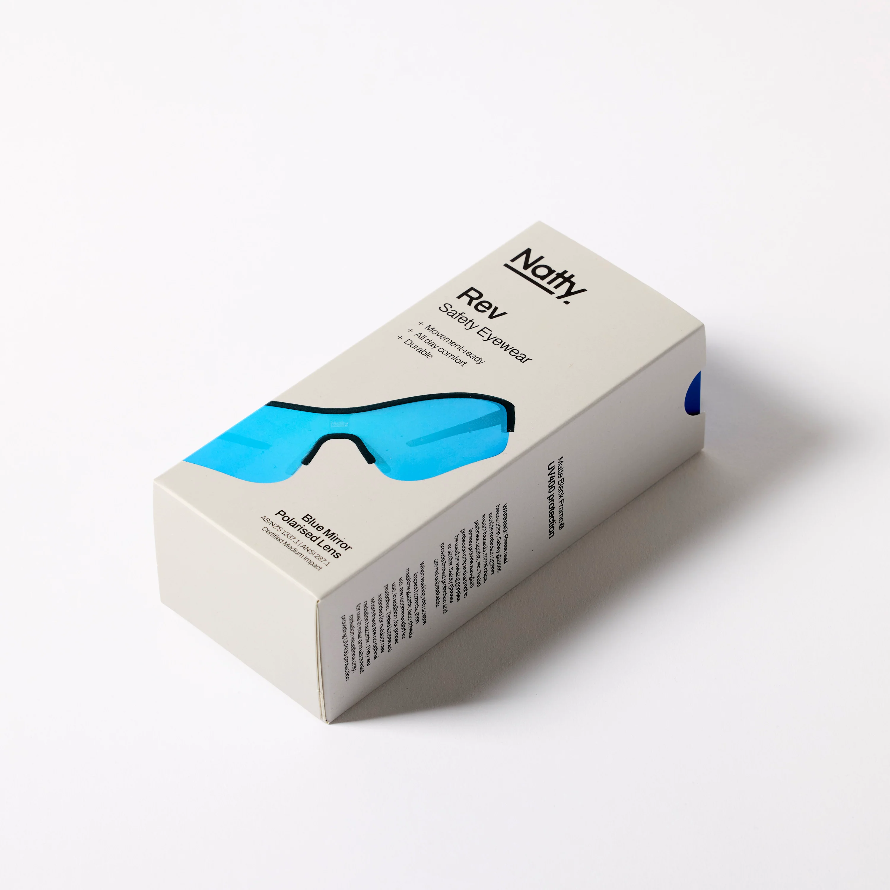 Rev Matte Black / Blue Polarised Mirror Lens Safety Glasses - Image 8