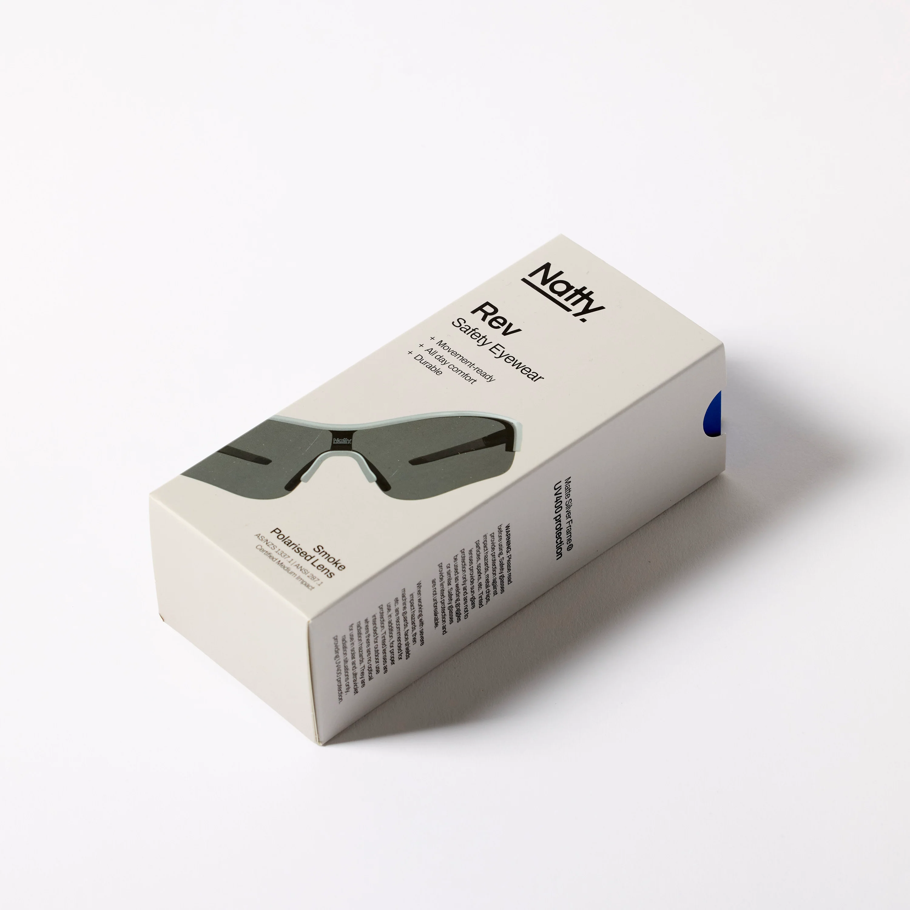 Rev Matte Silver / Smoke Polarised Lens Safety Glasses - Image 9